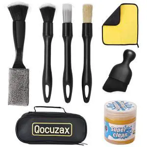 8-Piece Car Interior Detailing Kit - 160g Non-Sticky Gel (128% More Than 70g), Ultra-Soft Detail Brush, Boars Hair Brushes, Dual-Head Vent Brush, Towel & Bag | for Cars, Trucks, SUVs 8-Piece Car Interior Detailing Kit - 160g Non-Sticky Gel (128% More Than 70g), Ultra-Soft Detail Brush, Boars Hair Brushes, Dual-Head Vent Brush, Towel & Bag | for Cars, Trucks, SUVs