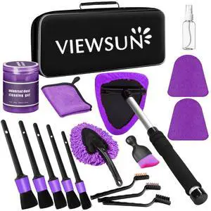 Windshield Cleaner Tool, 17Pcs Purple Car Interior Cleaning Kit, Detailing Kit Cleaner, Detailing Brush, Cleaning Gel, Inside Cleaning Supplies Accessories for Trucks, SUVs, RVs Window Windshield Cleaner Tool, 17Pcs Purple Car Interior Cleaning Kit, Detailing Kit Cleaner, Detailing Brush, Cleaning Gel, Inside Cleaning Supplies Accessories for Trucks, SUVs, RVs Window