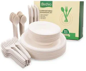 250 Piece (50 Sets) Biodegradable Paper Plates Set (EXTRA LONG UTENSILS), Disposable Dinnerware Set, Eco Friendly Compostable Plates & Utensil include Plates, Bowls, Forks, Knives and Spoons 250 Piece (50 Sets) Biodegradable Paper Plates Set (EXTRA LONG UTENSILS), Disposable Dinnerware Set, Eco Friendly Compostable Plates & Utensil include Plates, Bowls, Forks, Knives and Spoons