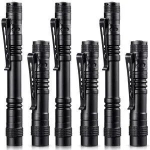 6 Pieces Mini LED Pen Flashlight Bulk Small Pocket Flashlight 3.5 Inch, 5.24 Inch Aluminum Handheld Penlight with Clip for Inspection Camping Emergency Diary Lighting 6 Pieces Mini LED Pen Flashlight Bulk Small Pocket Flashlight 3.5 Inch, 5.24 Inch Aluminum Handheld Penlight with Clip for Inspection Camping Emergency Diary Lighting