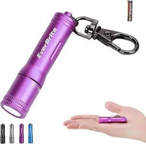 Keychain LED Flashlight Mini Bright Key Ring Portable Pocket Torch for EDC, Party Favors, Night Reading, Camping, Power Outage, Emergency, AAA Battery Included, Purple Keychain LED Flashlight Mini Bright Key Ring Portable Pocket Torch for EDC, Party Favors, Night Reading, Camping, Power Outage, Emergency, AAA Battery Included, Purple