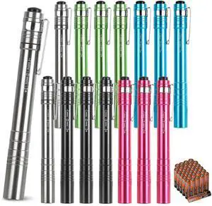 15-Pack LED Penlight - Pocket Bulk Pen Light Flashlight with Clip, 30-Piece Dry Batteries Included, Mini Pen Light for Inspection, Repairing, Camping and Training Course (15-Pack) 15-Pack LED Penlight - Pocket Bulk Pen Light Flashlight with Clip, 30-Piece Dry Batteries Included, Mini Pen Light for Inspection, Repairing, Camping and Training Course (15-Pack)