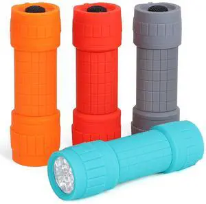 4-Pack 9-LED Mini Flashlight Set, AAA Batteries are Included and Pre-Installed, Perfect for Class Teaching, Camping, Wedding Favor 4-Pack 9-LED Mini Flashlight Set, AAA Batteries are Included and Pre-Installed, Perfect for Class Teaching, Camping, Wedding Favor