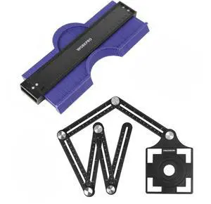 Contour Gauge Tool, Angle Measuring Ruler Set with 10-Inch Gauge Contour Gauge Tool, Angle Measuring Ruler Set with 10-Inch Gauge