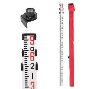 GEOLENI Aluminum Grade Rod - 10ths, With Carrying Case and Rod level (9 Foot) GEOLENI Aluminum Grade Rod - 10ths, With Carrying Case and Rod level (9 Foot)