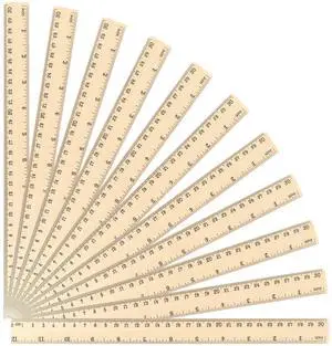 24 Pack Wooden Rulers 12inch/30cm Bulk, Wood Measuring Rulers 2 Scale for Kids Students Office Classroom Back to School Supplies 2 Scale (30 cm) 24 Pack Wooden Rulers 12inch/30cm Bulk, Wood Measuring Rulers 2 Scale for Kids Students Office Classroom Back to School Supplies 2 Scale (30 cm)