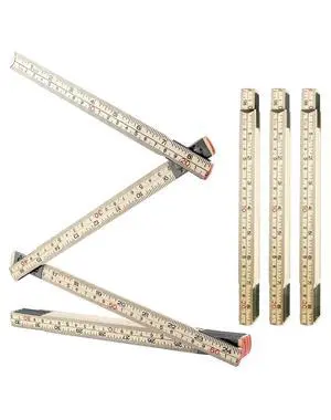 Folding Wood Rule, 4 Pack, 6FT 6 Inch Foldable Ruler with US and Metric Measurements for Carpenters Folding Wood Rule, 4 Pack, 6FT 6 Inch Foldable Ruler with US and Metric Measurements for Carpenters