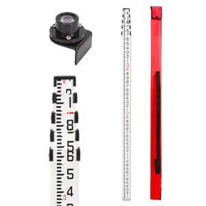 16ft Aluminum Grade Rod with Bubble Level - 5-Stage Telescopic Survey Rod, Double-Sided Scale & Carrying Case Included - Grade Stick for Laser Level, Measuring Stick, Survey Pole 16ft Aluminum Grade Rod with Bubble Level - 5-Stage Telescopic Survey Rod, Double-Sided Scale & Carrying Case Included - Grade Stick for Laser Level, Measuring Stick, Survey Pole
