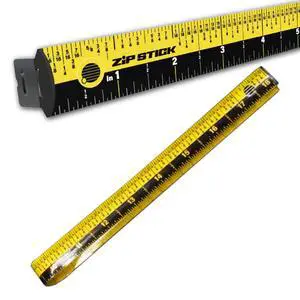 Zip Stick 18" - Easy Read Ruler - Foldable, Magnetic Measuring Tool - Yellow Zip Stick 18" - Easy Read Ruler - Foldable, Magnetic Measuring Tool - Yellow