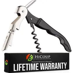 Professional Corkscrews for Wine Bottles w/Foil Cutter and Cap Remover - Manual Wine Key for Servers, Waiters, Bartenders and Home Use - Stainless Steel Professional Corkscrews for Wine Bottles w/Foil Cutter and Cap Remover - Manual Wine Key for Servers, Waiters, Bartenders and Home Use - Stainless Steel