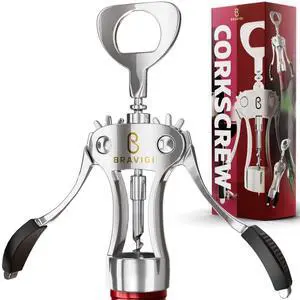 Premium Wine Opener, Wing Corkscrew - Made w/Heavy Duty Stainless Steel Screw & Zinc Alloy Body - Perfect Corkscrew to Open Wine & Beer Bottles - Great Bootle Opener For Bartenders, Restaurants & Home Premium Wine Opener, Wing Corkscrew - Made w/Heavy Duty Stainless Steel Screw & Zinc Alloy Body - Perfect Corkscrew to Open Wine & Beer Bottles - Great Bootle Opener For Bartenders, Restaurants & Home
