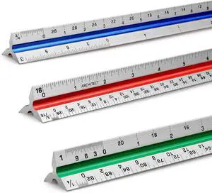 12" Architectural Scale Ruler Triangular Ruler, Color-Coded, 1 Pack 12" Architectural Scale Ruler Triangular Ruler, Color-Coded, 1 Pack