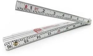 FR-72 Carpenter's Folding Rule Lightweight Composite Construction Ruler (Folding Yard Stick) with Easy-Read Inch Fractions - 6.5ft / 2m FR-72 Carpenter's Folding Rule Lightweight Composite Construction Ruler (Folding Yard Stick) with Easy-Read Inch Fractions - 6.5ft / 2m