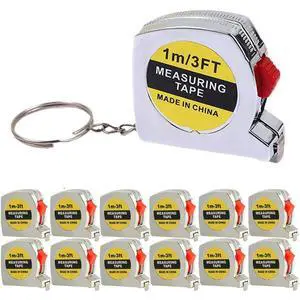 12 Pack Mini Tape Measure Keychains, 1.5 Inch Retractable Measuring Tapes with Lock, Small Functional Ruler for Party Favors, Gift Bags, Classroom Rewards, 1m/3ft 12 Pack Mini Tape Measure Keychains, 1.5 Inch Retractable Measuring Tapes with Lock, Small Functional Ruler for Party Favors, Gift Bags, Classroom Rewards, 1m/3ft