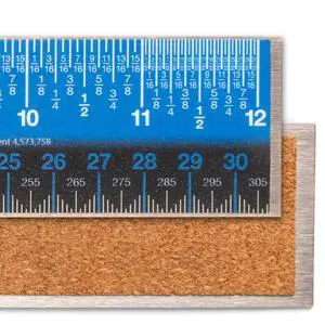 Easy Read Stainless Steel Ruler, Standard/Metric, 12" Long, Blue Easy Read Stainless Steel Ruler, Standard/Metric, 12" Long, Blue