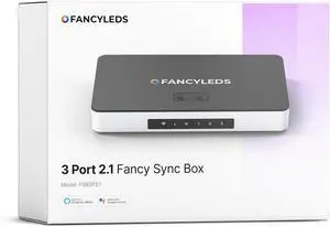 3 Port 2.1 Fancy Sync Box Streaming Media Player TV LED Synced Backlight with HDMI 2.1, 4K 120Hz, 144Hz, 8K 60Hz, VRR, ALLM, 96 RGBW LEDs Per Meter Ambient Lighting (for 70" to 95" TVs) 3 Port 2.1 Fancy Sync Box Streaming Media Player TV LED Synced Backlight with HDMI 2.1, 4K 120Hz, 144Hz, 8K 60Hz, VRR, ALLM, 96 RGBW LEDs Per Meter Ambient Lighting (for 70" to 95" TVs)