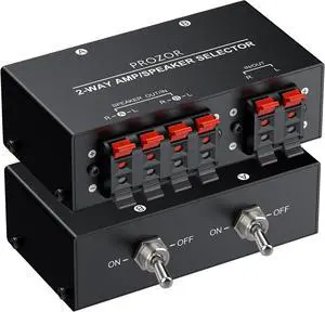 2-Zone Speaker Switch Box, 2-Way Amp/Speaker Selector with Independent A/B Control, Passive Stereo Switcher for Amplifier and Receiver, 150W RMS per Channel, Support 416 Speakers 2-Zone Speaker Switch Box, 2-Way Amp/Speaker Selector with Independent A/B Control, Passive Stereo Switcher for Amplifier and Receiver, 150W RMS per Channel, Support 416 Speakers