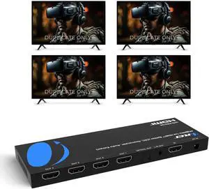 1x4 HDMI Splitter 4K 60Hz with Audio Extractor HDMI 2.0b Splitter 1 in 4 Out with 4K to 1080p Downscaling, HDR10+, Dolby Vision, HDCP 2.3, Optical & 3.5mm Audio Out 1x4 HDMI Splitter 4K 60Hz with Audio Extractor HDMI 2.0b Splitter 1 in 4 Out with 4K to 1080p Downscaling, HDR10+, Dolby Vision, HDCP 2.3, Optical & 3.5mm Audio Out
