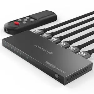 5-Port HDMI 8K Switch with Remote, Support 8K@60Hz 4K@120Hz HDR10+ HDCP 2.3 High Speed 48Gbps 5 in 1 Out Auto-Switching 5x1 HDMI 2.1 Switcher Splitter Hub Compatible with PS5, Xbox X, Apple TV 5-Port HDMI 8K Switch with Remote, Support 8K@60Hz 4K@120Hz HDR10+ HDCP 2.3 High Speed 48Gbps 5 in 1 Out Auto-Switching 5x1 HDMI 2.1 Switcher Splitter Hub Compatible with PS5, Xbox X, Apple TV