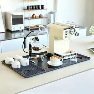 2 In 1 Silicone Coffee Bar Mat Accessories Detachable Dish Drying Rug Rack Stone for Kitchen Counter Home Household Apartment Office Essentials Barista Espresso Machine Drainer Must Have 2 In 1 Silicone Coffee Bar Mat Accessories Detachable Dish Drying Rug Rack Stone for Kitchen Counter Home Household Apartment Office Essentials Barista Espresso Machine Drainer Must Have