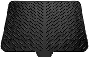 Silicone Drying Mat, 23"X17" With Built-in Drain Lip,Heat-Resistant,Eco-friendly,Hygienic Drying Pad,Leak-Proof and Non-Slip,Silicone Dish Drying Mat for Kitchen Counter or SinkBlack 23X17 Silicone Drying Mat, 23"X17" With Built-in Drain Lip,Heat-Resistant,Eco-friendly,Hygienic Drying Pad,Leak-Proof and Non-Slip,Silicone Dish Drying Mat for Kitchen Counter or SinkBlack 23X17