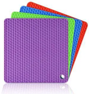 Silicone Trivet Mats - Hot Pads Spoon Rest, Multipurpose Trivets for Hot Dishes Heat Resistant Food Grade Silicone Set of 4 Silicone Trivet Mats - Hot Pads Spoon Rest, Multipurpose Trivets for Hot Dishes Heat Resistant Food Grade Silicone Set of 4