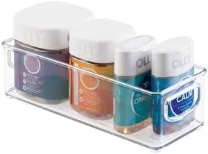 Plastic Bathroom Storage Container Bins w/ Handles - Closet, Cabinet, Vanity, Cupboard Shelf Organization, Hair Tools Accessory Organizer - Ligne Collection; Clear, 10x4x3 (Pack of 1) Plastic Bathroom Storage Container Bins w/ Handles - Closet, Cabinet, Vanity, Cupboard Shelf Organization, Hair Tools Accessory Organizer - Ligne Collection; Clear, 10x4x3 (Pack of 1)