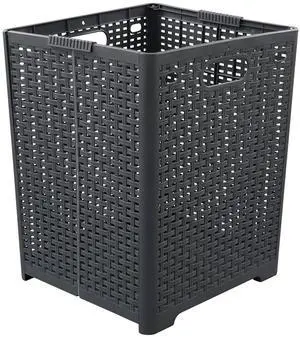 1-Pack 42 L Plastic Collapsible Laundry Basket, Gray 1-Pack 42 L Plastic Collapsible Laundry Basket, Gray