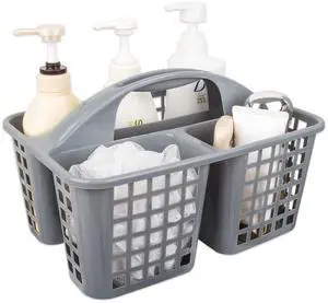 Portable Shower Caddy Basket with Compartments Cleaning Supplies Organizer with Handle Plastic Storage Divided Tool Bin for Bathroom, Bedroom, Kitchen, College Dorm, Garden, Under Sink, Grey Portable Shower Caddy Basket with Compartments Cleaning Supplies Organizer with Handle Plastic Storage Divided Tool Bin for Bathroom, Bedroom, Kitchen, College Dorm, Garden, Under Sink, Grey