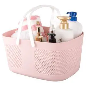 Shower Caddy Basket, Portable Large Capacity Thickened Plastic Organizer Storage Tote with Handles Drainage Toiletry Bag Bin for Bathroom, College Dorm Room Essentials, Kitchen, Camp, Gym, Pink Shower Caddy Basket, Portable Large Capacity Thickened Plastic Organizer Storage Tote with Handles Drainage Toiletry Bag Bin for Bathroom, College Dorm Room Essentials, Kitchen, Camp, Gym, Pink