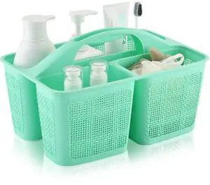 Plastic Cyan Shower Caddy Basket, Divided Cleaning Portable Shower Basket with Handle Compartments Storage Organizer for Bathroom, College, Kitchen, Dorm Room Essentials Plastic Cyan Shower Caddy Basket, Divided Cleaning Portable Shower Basket with Handle Compartments Storage Organizer for Bathroom, College, Kitchen, Dorm Room Essentials