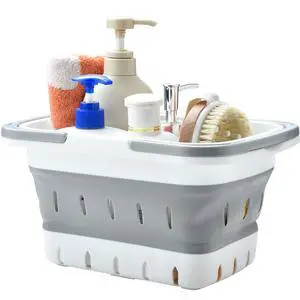 Portable Shower Caddy Basket, Foldable Caddy Basket with Handles, Collapsible Storage Organizer for Bathroom, Kitchen, College Dorm,Gym (Grey) Portable Shower Caddy Basket, Foldable Caddy Basket with Handles, Collapsible Storage Organizer for Bathroom, Kitchen, College Dorm,Gym (Grey)