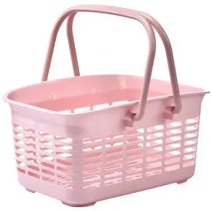 Plastic Shower Caddy Basket with Handle, Portable Organizer Storage Basket for College Dorm, Bathroom, Kitchen - Pink Plastic Shower Caddy Basket with Handle, Portable Organizer Storage Basket for College Dorm, Bathroom, Kitchen - Pink