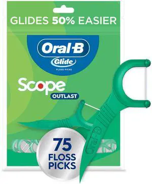 Oral-B Glide Mint Dental Floss Picks with Long Lasting Scope Flavor, 75 Picks Oral-B Glide Mint Dental Floss Picks with Long Lasting Scope Flavor, 75 Picks