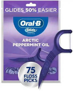 Glide Peppermint Dental Floss Picks with Arctic Peppermint Oil Flavor, 75 Picks Glide Peppermint Dental Floss Picks with Arctic Peppermint Oil Flavor, 75 Picks