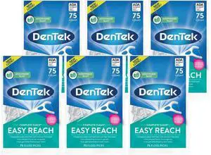 Complete Clean Easy Reach Floss Picks, Advanced Fluoride Coating, Mouthwash Blast Flavor, 75 ct. (Pack of 6) Complete Clean Easy Reach Floss Picks, Advanced Fluoride Coating, Mouthwash Blast Flavor, 75 ct. (Pack of 6)