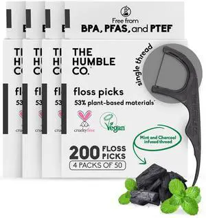 Dental Floss Picks for Teeth, 200 Count (Charcoal) - Single Thread Tooth Picks Flossers for Adults Gum Health - Plant-Based Toothpick Floss for Interdental Oral Care & Hygiene Dental Floss Picks for Teeth, 200 Count (Charcoal) - Single Thread Tooth Picks Flossers for Adults Gum Health - Plant-Based Toothpick Floss for Interdental Oral Care & Hygiene