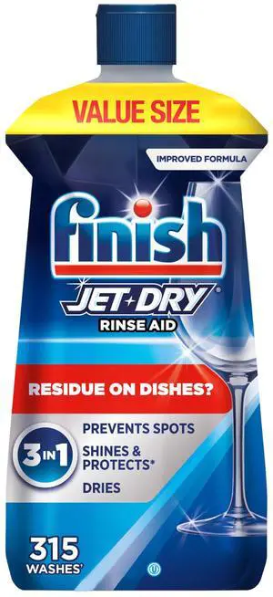 Jet-Dry Dishwasher Rinse Aid, Compatible with Dishwasher Detergent, Prevents Spots & Residues, Dries, Shine & Protects, 32 oz, 315 washes Jet-Dry Dishwasher Rinse Aid, Compatible with Dishwasher Detergent, Prevents Spots & Residues, Dries, Shine & Protects, 32 oz, 315 washes