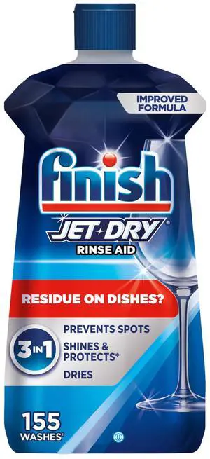 Jet-Dry Dishwasher Rinse Aid, Compatible with Dishwasher Detergent, Prevents Spots & Residues, Dries, Shine & Protects, 16 oz, 155 Washes. Jet-Dry Dishwasher Rinse Aid, Compatible with Dishwasher Detergent, Prevents Spots & Residues, Dries, Shine & Protects, 16 oz, 155 Washes.