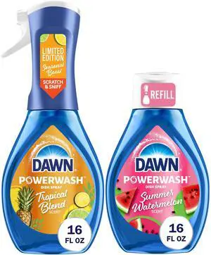 Dish Soap Spray Kitchen Household Essentials 1 Tropical Blend Starter Kit and Watermelon Refill Combo Pack, 16 oz (each) Dish Soap Spray Kitchen Household Essentials 1 Tropical Blend Starter Kit and Watermelon Refill Combo Pack, 16 oz (each)