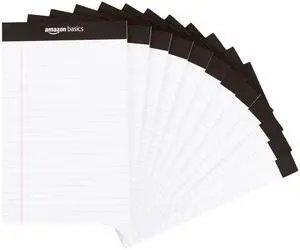 Narrow Ruled Lined Writing Note Pads for Notes, Office Supplies, 5" x 8", White, 12-Pack of 50 Pages, Perforated Narrow Ruled Lined Writing Note Pads for Notes, Office Supplies, 5" x 8", White, 12-Pack of 50 Pages, Perforated
