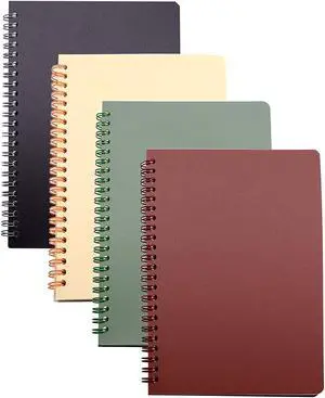 Spiral Notebook, 4 Pcs 8.3 Inch x 5.9 Inch A5 Thick Plastic Hardcover 8mm Ruled 4 Color 80 Sheets -160 Pages Journals for Study and Notes (style 10-Wine Red,Brown,Green,ivory, A5) Spiral Notebook, 4 Pcs 8.3 Inch x 5.9 Inch A5 Thick Plastic Hardcover 8mm Ruled 4 Color 80 Sheets -160 Pages Journals for Study and Notes (style 10-Wine Red,Brown,Green,ivory, A5)