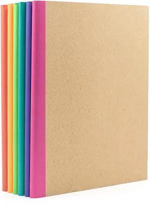 6-Pack Composition Notebook Journals, 120 Pages, Kraft Cover with Rainbow Spines, College Ruled Lined Paper, Small Size (8 in x 5.75 in) for Home, Office or School Supplies 6-Pack Composition Notebook Journals, 120 Pages, Kraft Cover with Rainbow Spines, College Ruled Lined Paper, Small Size (8 in x 5.75 in) for Home, Office or School Supplies