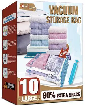 Vacuum Storage Bags, 10 Large Vacuum Seal Bags for Clothing Vacuum Storage Bags, 10 Large Vacuum Seal Bags for Clothing