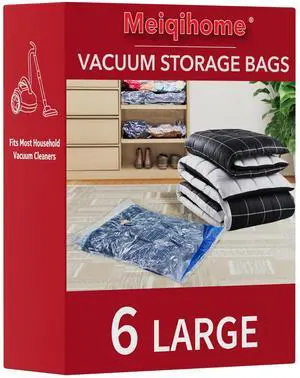 Vacuum Storage Bags, Space Saver Sealer Bags,Vacuum seal bags for clothing, Pillows, Comforters, Blankets, Bedding,Travel,6 LARGE Vacuum Storage Bags, Space Saver Sealer Bags,Vacuum seal bags for clothing, Pillows, Comforters, Blankets, Bedding,Travel,6 LARGE
