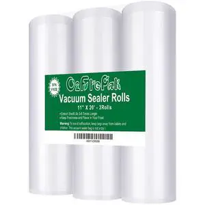 3 Pack 11"x20' Rolls Vacuum Sealer Bags Rolls with BPA Free,Heavy Duty Vacuum Sealer Storage Bags Rolls,Cut to Size Roll,Great for Sous Vide (Total 60 feet) 3 Pack 11"x20' Rolls Vacuum Sealer Bags Rolls with BPA Free,Heavy Duty Vacuum Sealer Storage Bags Rolls,Cut to Size Roll,Great for Sous Vide (Total 60 feet)