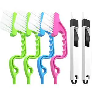 Crevice Gap Cleaning Brush Tool, 6pcs Hand-held Groove Gap Cleaning Tools, 2 in 1 Dustpan Cleaning Brushes, Shutter Door Window Track Kitchen Cleaning Brushes Kit Crevice Gap Cleaning Brush Tool, 6pcs Hand-held Groove Gap Cleaning Tools, 2 in 1 Dustpan Cleaning Brushes, Shutter Door Window Track Kitchen Cleaning Brushes Kit