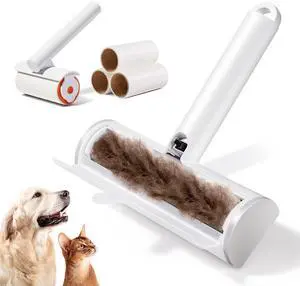 Pet Hair Removal Tool and Lint Roller Value Set, Extra Sticky Lint Remover and Reusable Dog Cat Hair Remover for Pet Hair Removal on Furniture, Couch, Carpet, Clothing, Bright White Pet Hair Removal Tool and Lint Roller Value Set, Extra Sticky Lint Remover and Reusable Dog Cat Hair Remover for Pet Hair Removal on Furniture, Couch, Carpet, Clothing, Bright White