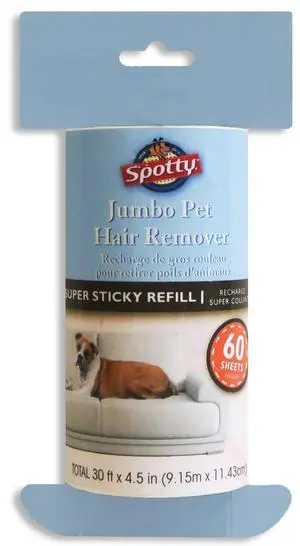 Jumbo Extra Sticky, Adhesive Lint Roller Refill, Pet Cat & Dog Hair Remover for Clothes and Furniture, 60 Sheet ct Jumbo Extra Sticky, Adhesive Lint Roller Refill, Pet Cat & Dog Hair Remover for Clothes and Furniture, 60 Sheet ct