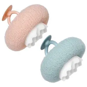 Super Soft Sunflower Suction Cup Bath Ball, New Upgraded 2-in-1 Sunflower Ball Exfoliating Bath Sponge Cleaning Brush, Mesh Shower Body Sponge Accessories for Women, Men (Cyan+Pink) Super Soft Sunflower Suction Cup Bath Ball, New Upgraded 2-in-1 Sunflower Ball Exfoliating Bath Sponge Cleaning Brush, Mesh Shower Body Sponge Accessories for Women, Men (Cyan+Pink)